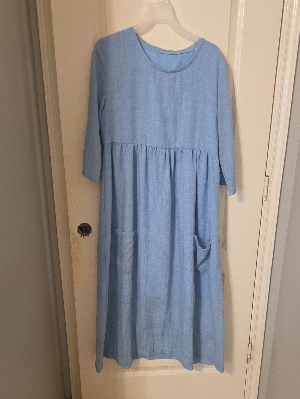 Source Unknown Light Blue Maxi Dress with Pockets